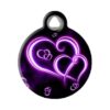 Customizable Neon Purple Hearts Pet ID Tag for Dogs and Cats with Identifying Information