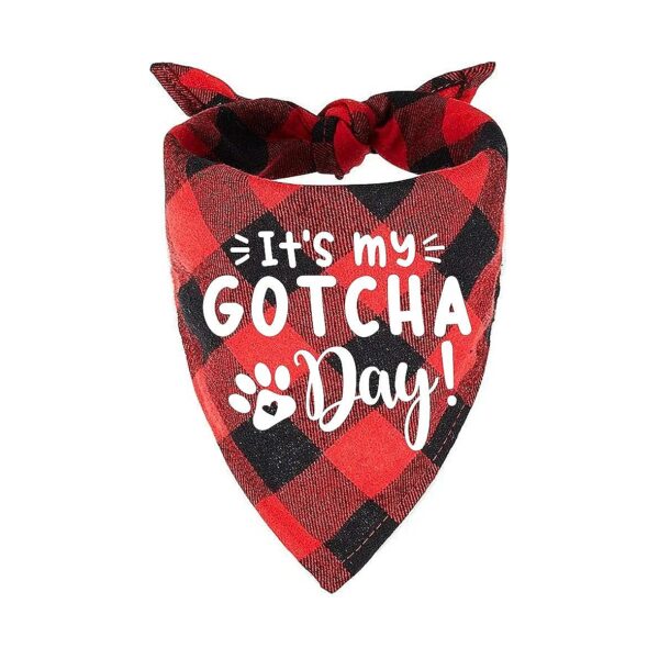 Customizable Pet Gift Red Plaid Cotton Bandana 60cm Neck for Cats and Dogs