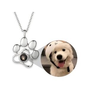 Customizable Photo Projection Necklace for Dog Cat Paw Pendant