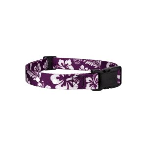 Customizable Purple Hawaiian Dog Collar for Comfort and Security