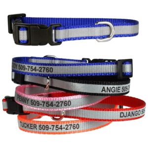 Customizable Reflective Dog Collar for Small and Xsmall Breed Dogs with Phone Number