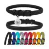 Customizable Rolled Leather Dog Collar in Black Midnight for Small to Medium Dogs