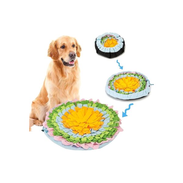 Customizable Snuffle Mat for Dogs with Adjustable Feeder Bowl and Interactive Puzzle Toys