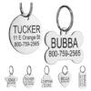 Customizable Stainless Steel Pet ID Tags for Cats and Dogs with Engraved Front and Back