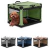 Customizeable Dog Crate with 3 Doors and Adjustable Fabric Cover for Small Breed Dogs