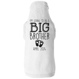 Customized Big Brother Pregnancy Announcement Dog Shirt XS White