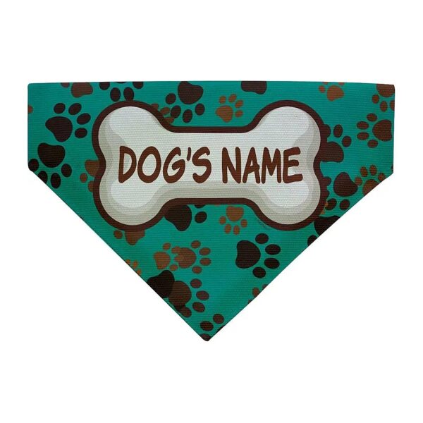 Customized Dog Gift Teal Bib Adjustable Medium to Large Dog Collar Scarf