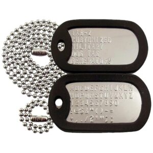 Customized Military Dog Tags with Stainless Steel Chains and Black Silencers