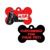 Customized Red Aluminum Bone-Shaped Dog Tag for Your Furry Friend