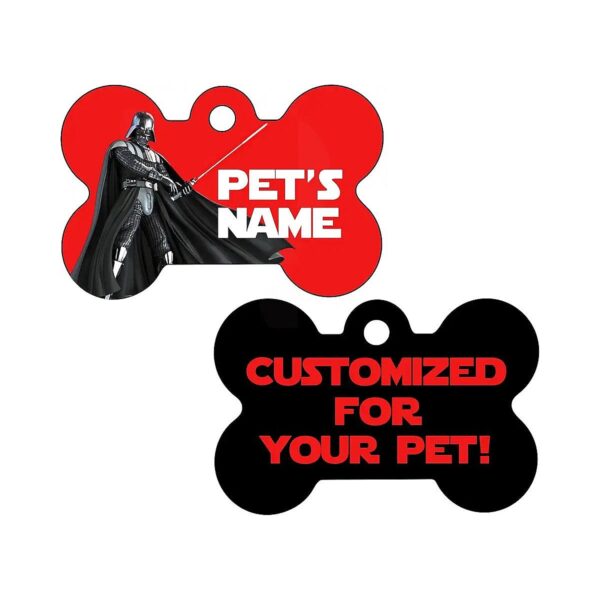 Customized Red Aluminum Bone-Shaped Dog Tag for Your Furry Friend