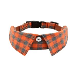 Cute Adjustable Cotton Lapel Design Dog Collar with Bowtie for Small Medium Large Pets