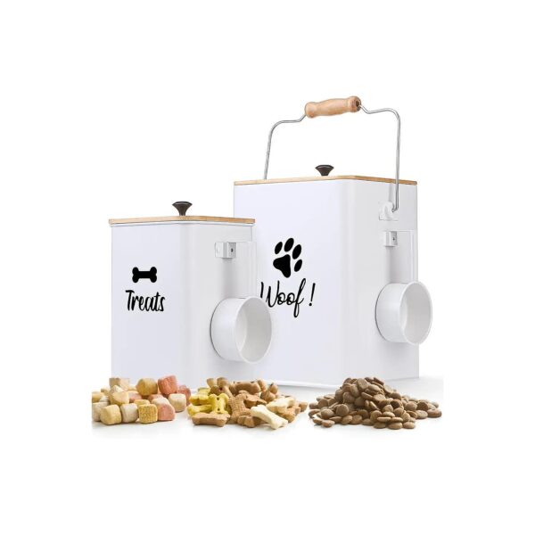 Cute Airtight Dog Food Storage Containers with Wooden Lids