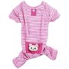 Cute Bear Pocket Dog Striped Jumpsuit - Beautiful and Cozy for Large Dogs