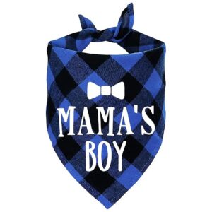 Cute Blue Plaid Pet Dog Triangle Bandana Bibs for Perfect Gift