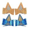 Cute Cartoon Dog Ear Hair Bow Clips for Boys and Girls with Orange and Blue Color Options