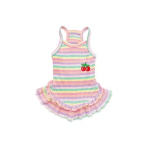 Cute Cherry Princess Dog Dress for Small Medium Dogs Cats