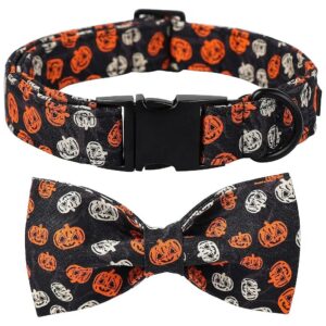 Cute Cotton Dog Collar with Adjustable Bowtie for Small Medium Large Dogs Summer and Fall