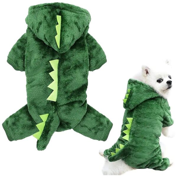 Cute Dinosaur Hoodie for Small Dogs and Cats Unique Christmas and Halloween Costume Gift