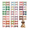 Cute Dog Collar Accessories, Hair Bows with Rubber Bands, 60 Pcs