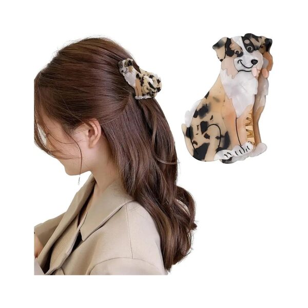 Cute Dog Hair Claw Clips for Women Girls, Acetate Animal Hair Accessories