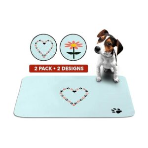 Cute Flower Heart Print Puppy Pads Washable and Reusable Design for Housebreaking