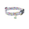 Cute Flowery Cotton Dog Collar with Adjustable Size for Small to Large Female Dogs