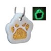 Cute Glitter Paw Print Pet ID Tag with Custom Engraving