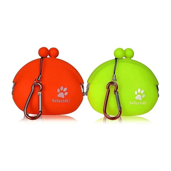 Cute Orange and Yellow Silicone Treat Pouch 2 Pack for Children