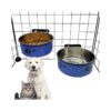 Cute Paw Pattern Stainless Steel Dog Food Bowl for Crate Feeding