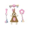 Cute Pink Bunny Squeaky Toy for Small Dogs, Gentle Toys for Puppy Teething and Play