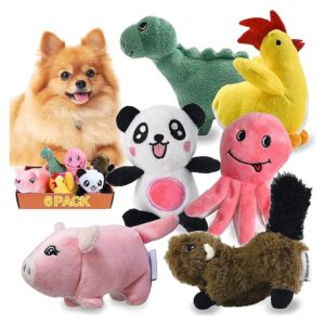 Cute Plush Dog Toy Bundle with Squeakers for Small Medium Size Dogs