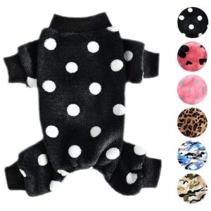 Cute Polka Dot Dog Pajamas for Winter, 4-Legged Sweater with Medium Size for Small Dogs