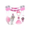 Cute Puppy Birthday Costume with Pearl Necklace and Saliva Towel for Pet Birthday Parties