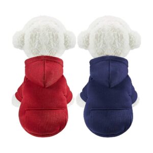 Cute Puppy Coat with Hood and Pocket Small Dog Cotton Blend Sweater