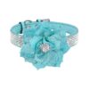 Cute Soft Suede Leather Rhinestone Collar for Small Medium Large Dogs Adjustable