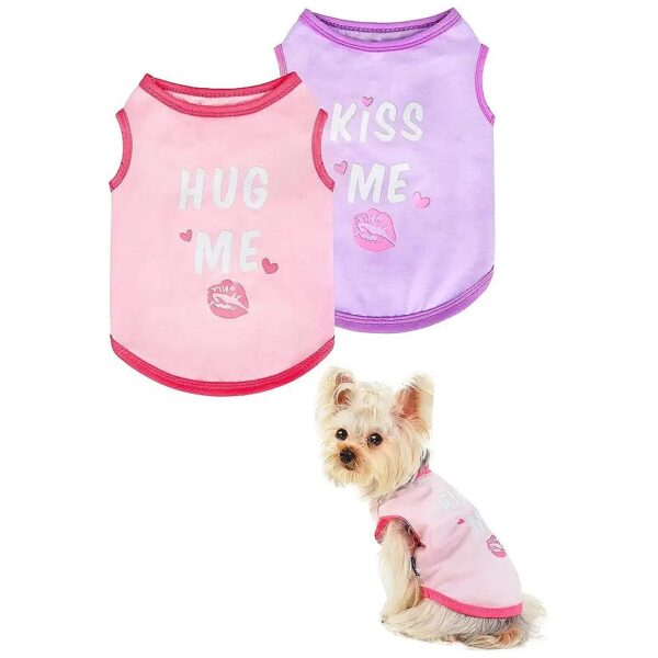 Cute Summer Dog Outfit for Small Dogs with Cartoon Letter Print and Comfy Fabric