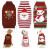 Cute and Classic Turkey Snowman Santa Holiday Sweaters for Small Medium Large Pets Medium