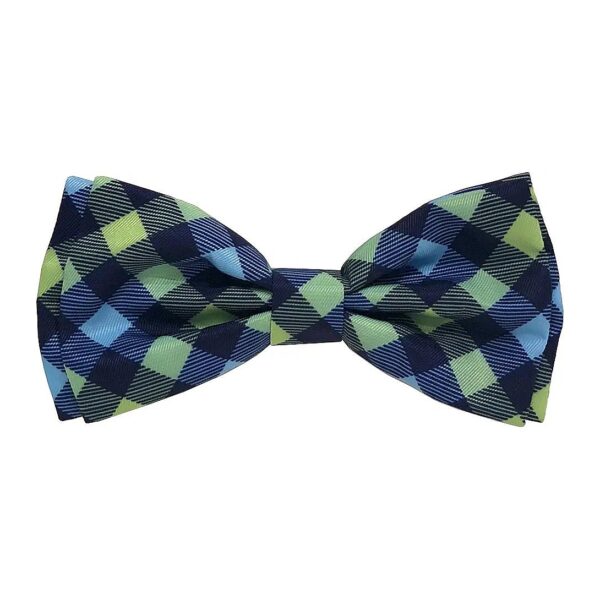 Cute and Comfortable Navy Check Bow Tie with Velcro Closure for Dogs and Cats