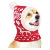 Cute and Cozy Christmas Dog Hat, Knitted Pet Cap with Ear Warmer and Scarf, Medium Size