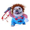 Cute and Funny Deadly Doll Style Dog Cosplay Outfit for Halloween Christmas Birthdays