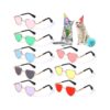 Cute and Retro Heart Sunglasses for Small Dogs and Cats for Party and Costume