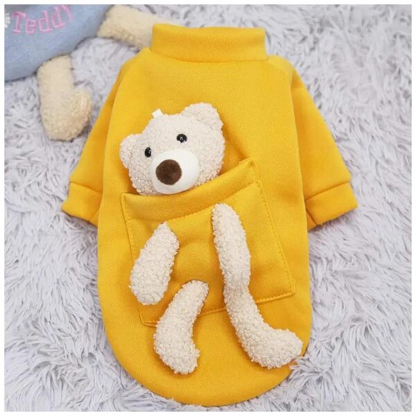 Cute and Stylish Dog Sweater for Small Dogs with Teddy Bear Pocket