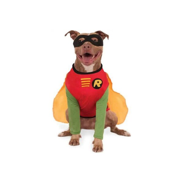 DC Comics Inspired XX-Large Dog Costume with Red Shirt and Green Cape for Big Dogs