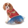 DC Comics Wonder Woman Pet Dress, X-Small, Red and Blue Tutu Outfit with Gold Belt