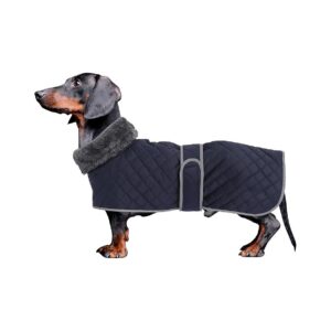 Dachshund Dog Coat with Padded Fleece Lining and High Collar