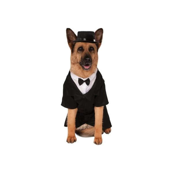 Dapper Dog Costume with Formal Tuxedo and White Shirt for Dogs