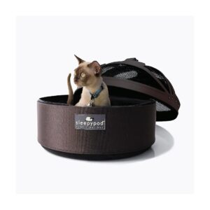 Dark Chocolate Mobile Pet Bed with Crash-Tested Car Seat and Ultra Plush Bedding