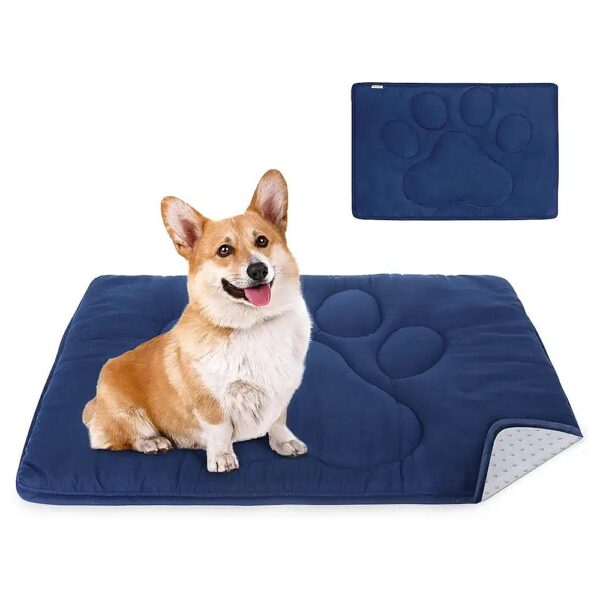 Dark Color Dog Crate Mat with Anti-Slip Bottom for Small Dogs Sleeping and Play