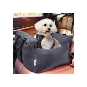 Dark Grey Car Travel Seat for Small Dogs with Memory Foam and PP Cotton for Comfort