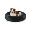 Dark Grey Dog Bed Round Sofa Cat Bed Donut Non-Slip Soft Comfortable Pet Furniture